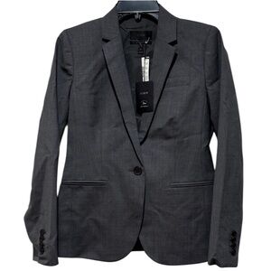 NWT J. Crew Women's Bi Stretch Tollegno 1900 Wool Grey Blazer Sz 4 Preppy Career